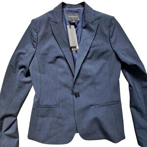 Banana Republic Women’s Size 2 Blue Italian Wool Stretch Classic Fit Blazer